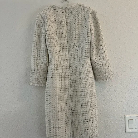 Eliza J Women's Fringe-Trim Bouclé Tweed Sheath Dress - Picture 2 of 7